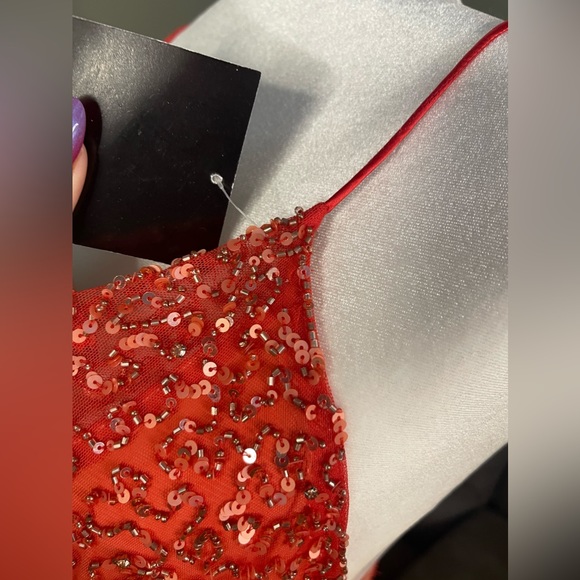NWT Retrofete Mich Sequin Mini Dress Peach Coral Ombrè Sz L Sexy Cocktail Party - Picture 4 of 16